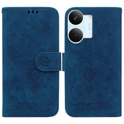 Butterfly Rose Embossed Leather Phone Case, For Redmi A7 Pro 4G / 5G 171mm / Poco C85x 5G, For Redmi Turbo 5 Max 5G / Poco X8 Pro Max 5G, For Redmi Turbo 5 5G / Poco X8 Pro 5G, For Redmi Note 15 Pro+ 5G 163.3mm / Poco M8 Pro 5G