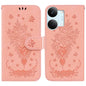 Butterfly Rose Embossed Leather Phone Case, For Redmi A7 Pro 4G / 5G 171mm / Poco C85x 5G, For Redmi Turbo 5 Max 5G / Poco X8 Pro Max 5G, For Redmi Turbo 5 5G / Poco X8 Pro 5G, For Redmi Note 15 Pro+ 5G 163.3mm / Poco M8 Pro 5G