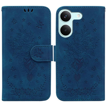 Butterfly Rose Embossed Leather Phone Case, For Redmi A7 Pro 4G / 5G 171mm / Poco C85x 5G, For Redmi Turbo 5 Max 5G / Poco X8 Pro Max 5G, For Redmi Turbo 5 5G / Poco X8 Pro 5G, For Redmi Note 15 Pro+ 5G 163.3mm / Poco M8 Pro 5G