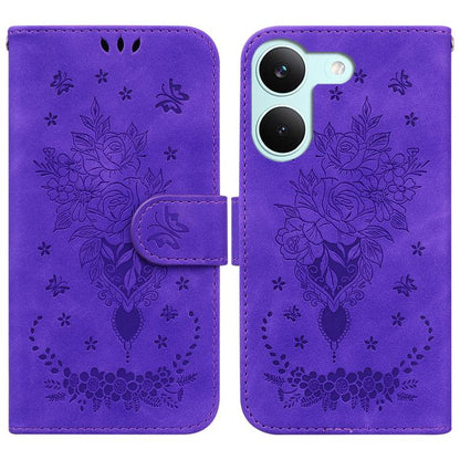 Butterfly Rose Embossed Leather Phone Case, For Redmi A7 Pro 4G / 5G 171mm / Poco C85x 5G, For Redmi Turbo 5 Max 5G / Poco X8 Pro Max 5G, For Redmi Turbo 5 5G / Poco X8 Pro 5G, For Redmi Note 15 Pro+ 5G 163.3mm / Poco M8 Pro 5G
