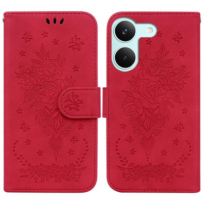Butterfly Rose Embossed Leather Phone Case, For Redmi A7 Pro 4G / 5G 171mm / Poco C85x 5G, For Redmi Turbo 5 Max 5G / Poco X8 Pro Max 5G, For Redmi Turbo 5 5G / Poco X8 Pro 5G, For Redmi Note 15 Pro+ 5G 163.3mm / Poco M8 Pro 5G