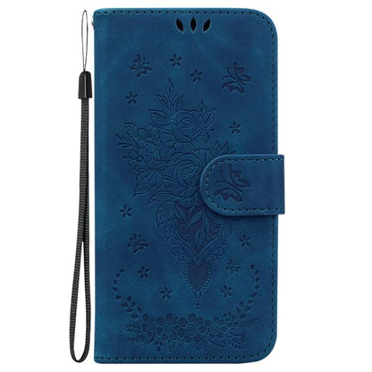 Butterfly Rose Embossed Leather Phone Case, For Redmi A7 Pro 4G / 5G 171mm / Poco C85x 5G, For Redmi Turbo 5 Max 5G / Poco X8 Pro Max 5G, For Redmi Turbo 5 5G / Poco X8 Pro 5G, For Redmi Note 15 Pro+ 5G 163.3mm / Poco M8 Pro 5G