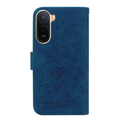Butterfly Rose Embossed Leather Phone Case, For Redmi A7 Pro 4G / 5G 171mm / Poco C85x 5G, For Redmi Turbo 5 Max 5G / Poco X8 Pro Max 5G, For Redmi Turbo 5 5G / Poco X8 Pro 5G, For Redmi Note 15 Pro+ 5G 163.3mm / Poco M8 Pro 5G
