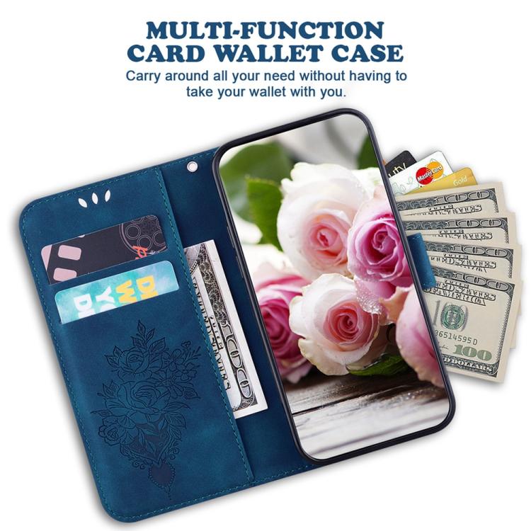 Butterfly Rose Embossed Leather Phone Case, For Redmi A7 Pro 4G / 5G 171mm / Poco C85x 5G, For Redmi Turbo 5 Max 5G / Poco X8 Pro Max 5G, For Redmi Turbo 5 5G / Poco X8 Pro 5G, For Redmi Note 15 Pro+ 5G 163.3mm / Poco M8 Pro 5G