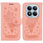 Butterfly Rose Embossed Leather Phone Case, For Redmi Note 15 4G / 5G Global 164mm / Poco M8 5G, For Redmi Note 15 Pro 4G Global 163.2mm, For Redmi Note 15 Pro 5G Global 163.6mm, For Redmi 15C 5G / 4G EU 173mm / Poco C85 5G