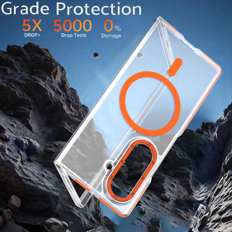 Dual-Color Clear Acrylic Hybrid TPU MagSafe Phone Case, For Galaxy Z Fold8 Ultra 5G, For Samsung Galaxy Z Flip6/7 FE, For Samsung Galaxy Z Flip7 5G, For Samsung Galaxy Z Flip5