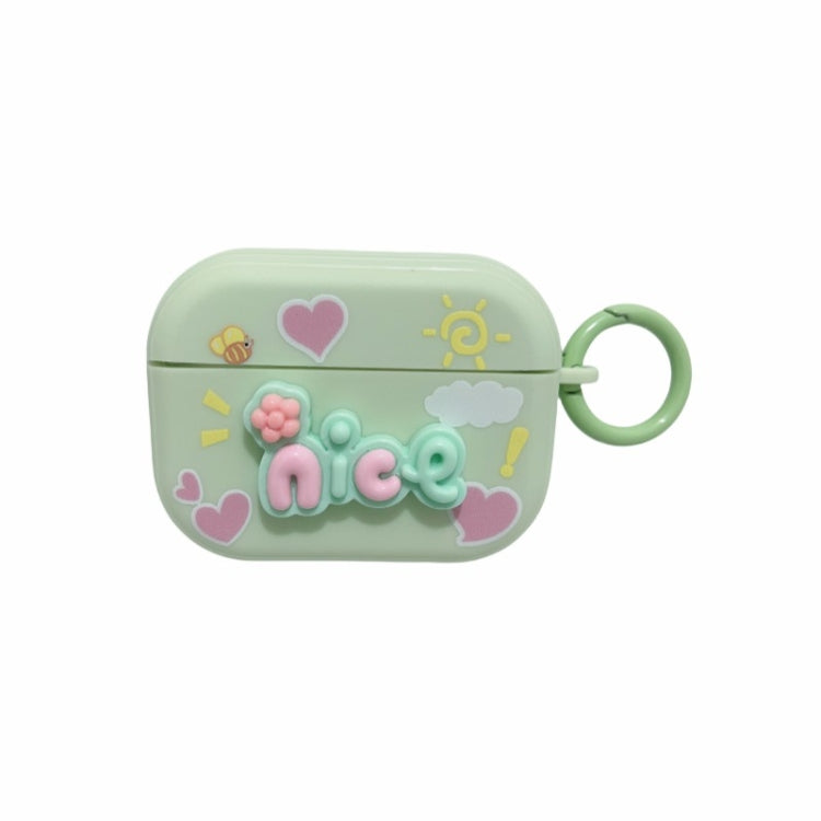 Fresh 3D Text Skin Feel Earbuds Box PC Case, For AirPods Pro 2, For AirPods 3, For AirPods Pro, For AirPods 2 / 1