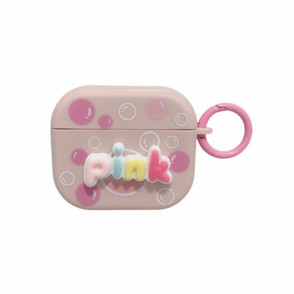 Fresh 3D Text Skin Feel Earbuds Box PC Case, For AirPods Pro 2, For AirPods 3, For AirPods Pro, For AirPods 2 / 1