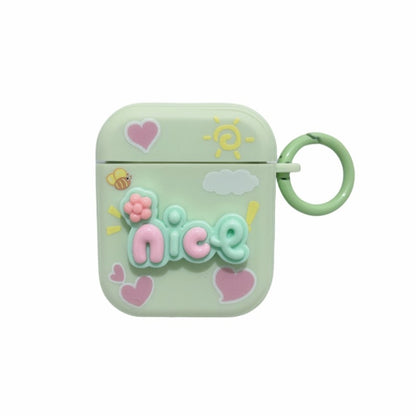 Fresh 3D Text Skin Feel Earbuds Box PC Case, For AirPods Pro 2, For AirPods 3, For AirPods Pro, For AirPods 2 / 1