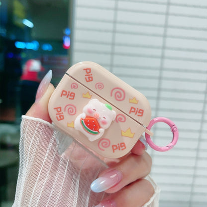 Fresh 3D Piglet Pattern Earbuds Box PC Case, For AirPods Pro 2, For AirPods 3, For AirPods Pro, For AirPods 2 / 1