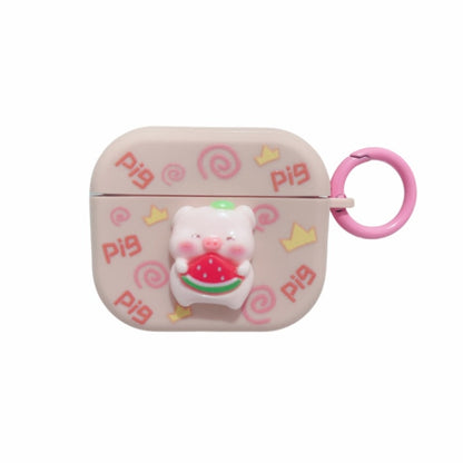 Fresh 3D Piglet Pattern Earbuds Box PC Case, For AirPods Pro 2, For AirPods 3, For AirPods Pro, For AirPods 2 / 1