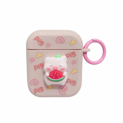 Fresh 3D Piglet Pattern Earbuds Box PC Case, For AirPods Pro 2, For AirPods 3, For AirPods Pro, For AirPods 2 / 1