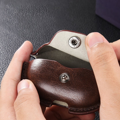 Business Leather Earphone Protective Case with Hook