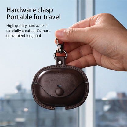Business Leather Earphone Protective Case with Hook, For Redmi Buds 5 Pro / Buds 4 Pro / Buds 8, For Redmi Buds 4