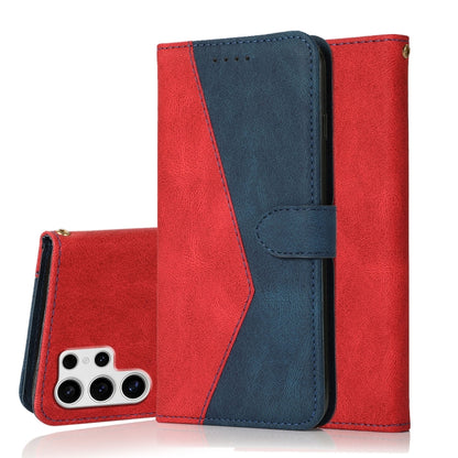Dual-color Stitching Leather Phone Case