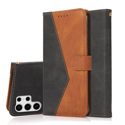 Dual-color Stitching Leather Phone Case