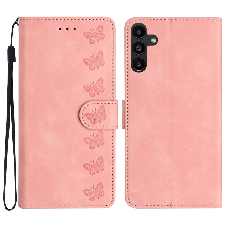 Seven Butterflies Embossed Leather Phone Case