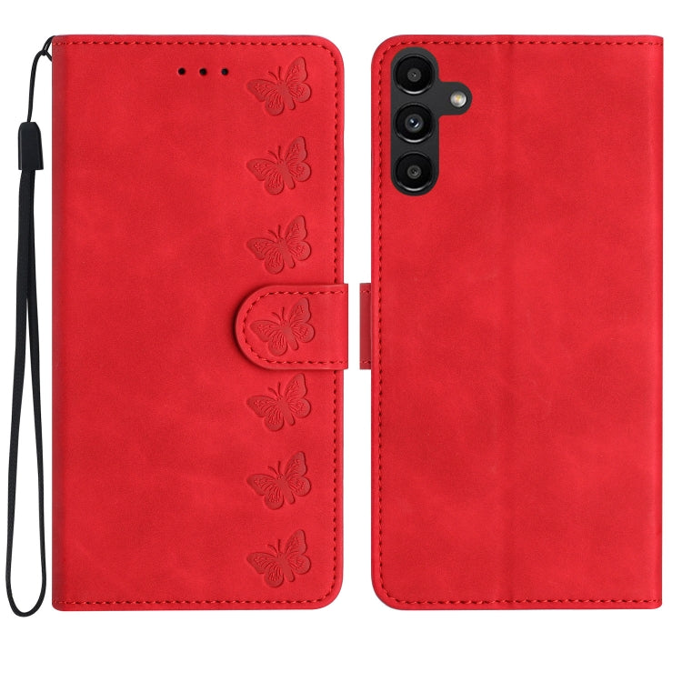 Seven Butterflies Embossed Leather Phone Case