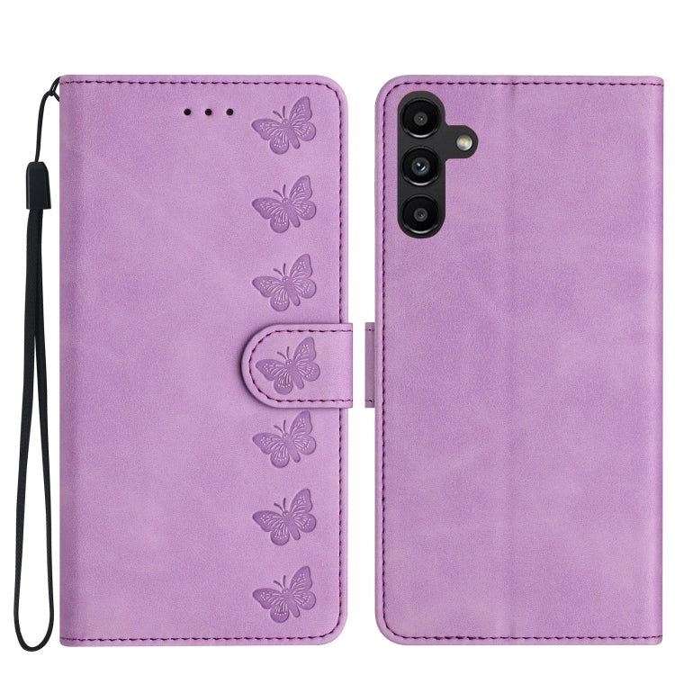 Seven Butterflies Embossed Leather Phone Case