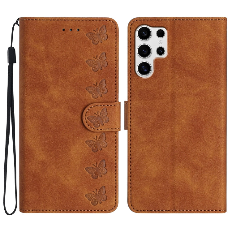 Seven Butterflies Embossed Leather Phone Case
