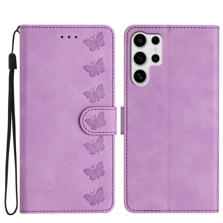 Seven Butterflies Embossed Leather Phone Case