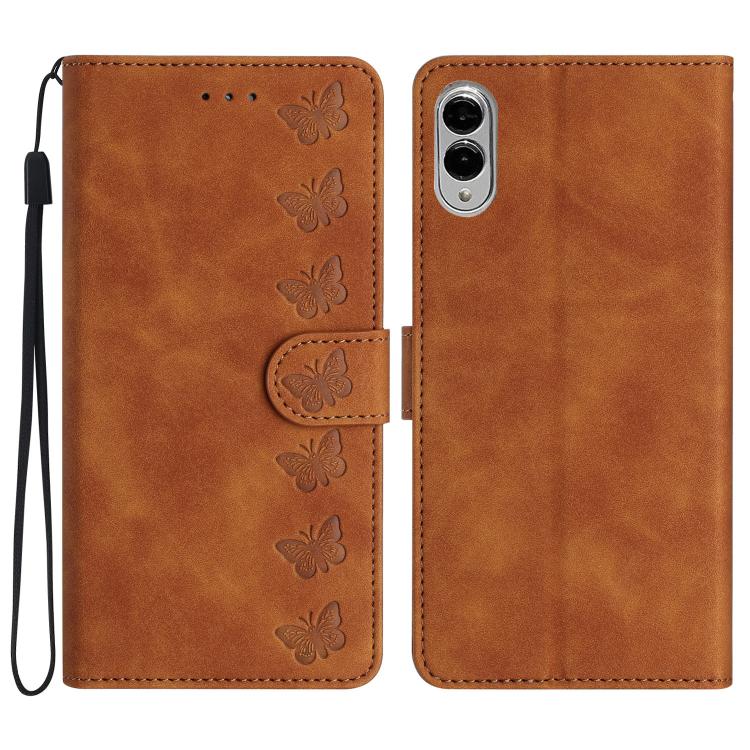 Seven Butterflies Embossed Leather Phone Case