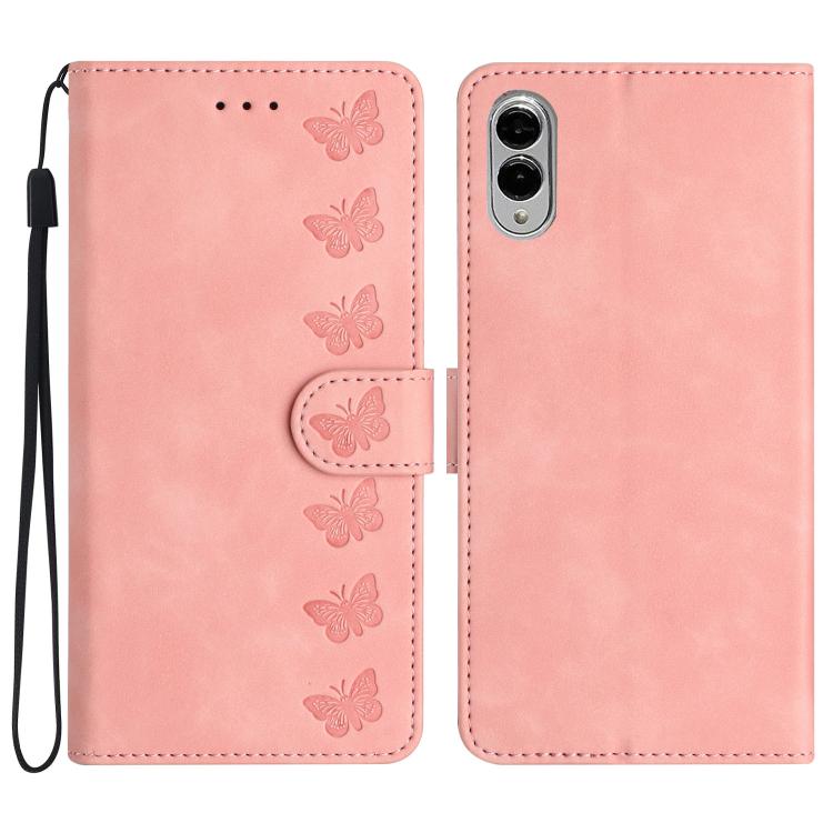 Seven Butterflies Embossed Leather Phone Case