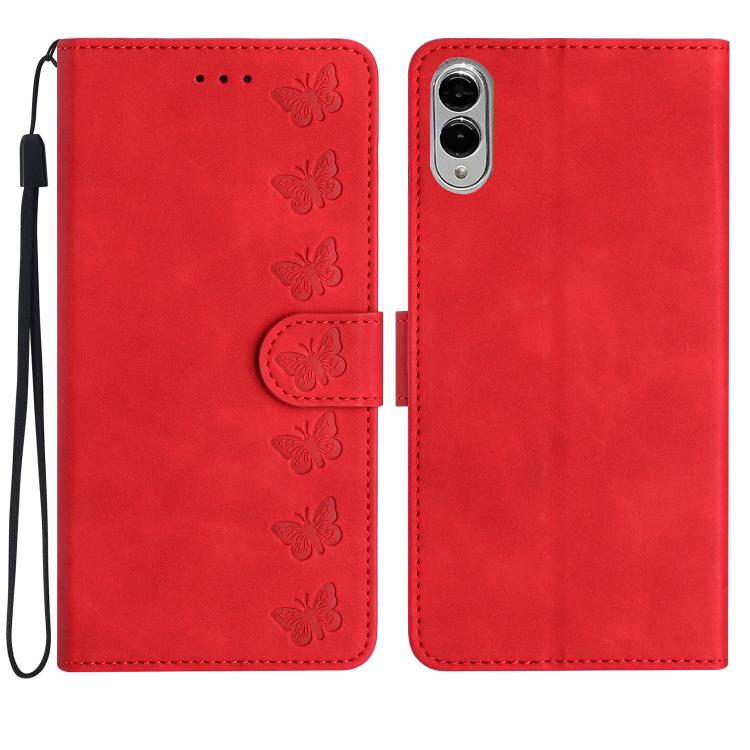Seven Butterflies Embossed Leather Phone Case