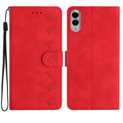 Seven Butterflies Embossed Leather Phone Case