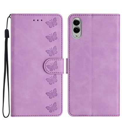 Seven Butterflies Embossed Leather Phone Case