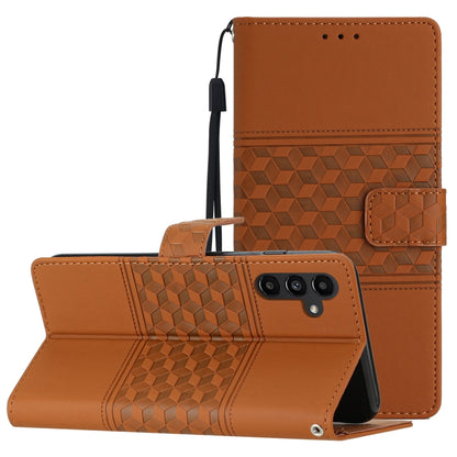 Diamond Embossed Skin Feel Leather Phone Case, For Samsung Galaxy S25 5G, For Samsung Galaxy S25+ 5G, For Samsung Galaxy S25 Ultra 5G, For Samsung Galaxy S24 FE 5G