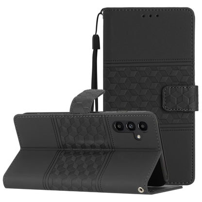 Diamond Embossed Skin Feel Leather Phone Case, For Samsung Galaxy S25 5G, For Samsung Galaxy S25+ 5G, For Samsung Galaxy S25 Ultra 5G, For Samsung Galaxy S24 FE 5G
