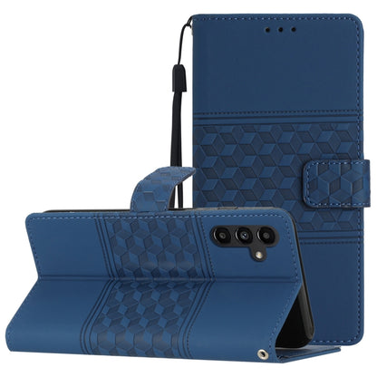 Diamond Embossed Skin Feel Leather Phone Case, For Samsung Galaxy S25 5G, For Samsung Galaxy S25+ 5G, For Samsung Galaxy S25 Ultra 5G, For Samsung Galaxy S24 FE 5G