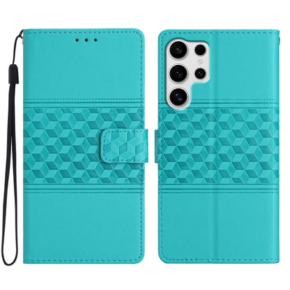 Diamond Embossed Skin Feel Leather Phone Case, For Samsung Galaxy S25 5G, For Samsung Galaxy S25+ 5G, For Samsung Galaxy S25 Ultra 5G, For Samsung Galaxy S24 FE 5G