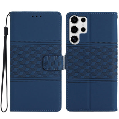 Diamond Embossed Skin Feel Leather Phone Case, For Samsung Galaxy S25 5G, For Samsung Galaxy S25+ 5G, For Samsung Galaxy S25 Ultra 5G, For Samsung Galaxy S24 FE 5G