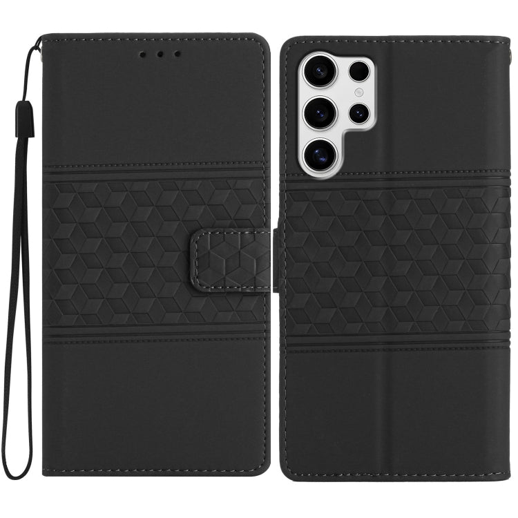 Diamond Embossed Skin Feel Leather Phone Case, For Samsung Galaxy S25 5G, For Samsung Galaxy S25+ 5G, For Samsung Galaxy S25 Ultra 5G, For Samsung Galaxy S24 FE 5G