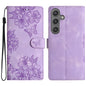 Cherry Blossom Butterfly Skin Feel Embossed PU Phone Case