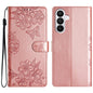 Cherry Blossom Butterfly Skin Feel Embossed PU Phone Case, For Samsung Galaxy S26 Edge 5G, For Samsung Galaxy S26 Ultra 5G, For Samsung Galaxy S26 5G