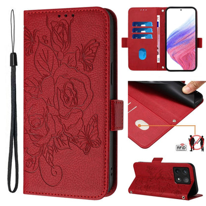 Embossed Rose RFID Anti-theft Leather Phone Case, Series 1