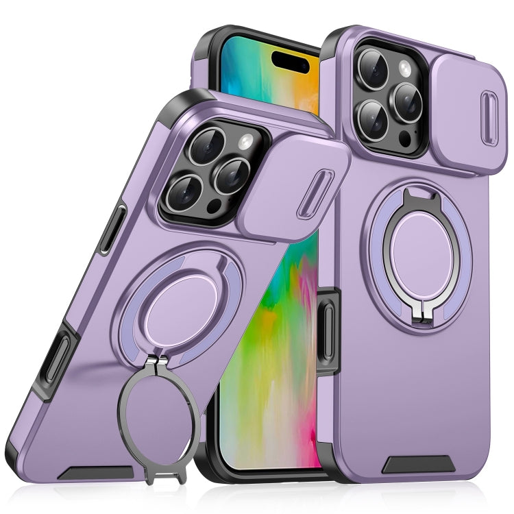 Sliding Camshield Ring Holder Phone Case, For iPhone 17e / 16e, For iPhone 16 Pro Max, For iPhone 16 Pro, For iPhone 16 Plus