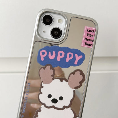 Mirror Puppy Pattern TPU + PC Phone Case, For iPhone 15 Pro Max, For iPhone 15 Pro, For iPhone 15, For iPhone 14, For iPhone 14 Pro, For iPhone 14 Pro Max, For iPhone 13 Pro Max, For iPhone 13 Pro, For iPhone 13, For iPhone 12, For iPhone 12 Pro Max���...