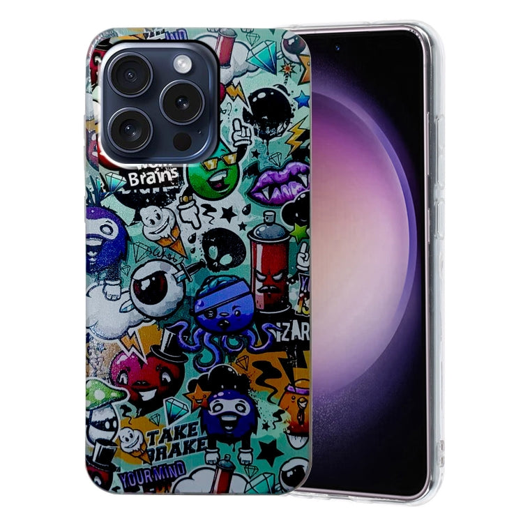 Colored Drawing Pattern TPU Phone Case, For iPhone 16 Pro Max, For iPhone 16 Pro, For iPhone 16 Plus, For iPhone 16