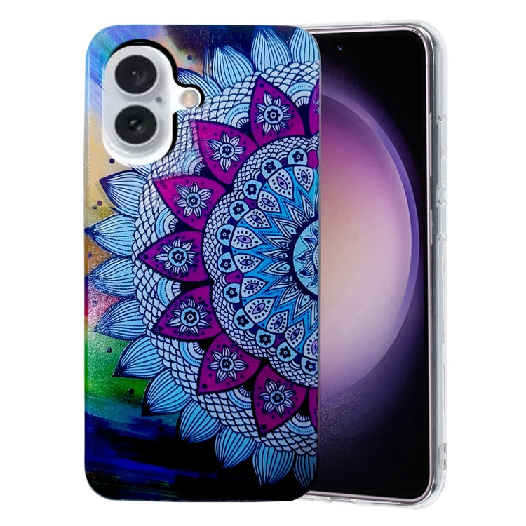 Colored Drawing Pattern TPU Phone Case, For iPhone 16 Pro Max, For iPhone 16 Pro, For iPhone 16 Plus, For iPhone 16