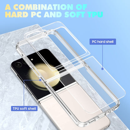 Transparent Shockproof PC Folding Phone Case, For Samsung Galaxy Z Flip5 5G, For Samsung Galaxy Z Flip4 5G, For Samsung Galaxy Z Flip3 5G