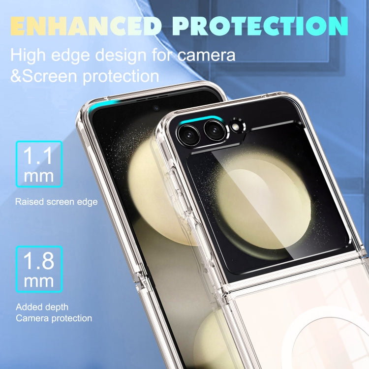 MagSafe Transparent Shockproof PC Folding Phone Case, For Samsung Galaxy Z Flip6 / Flip7 FE, For Samsung Galaxy Z Flip5 5G, For Samsung Galaxy Z Flip4 5G, For Samsung Galaxy Z Flip3 5G