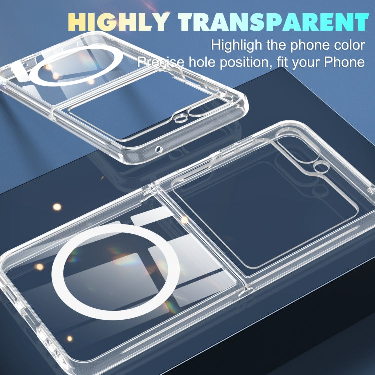 MagSafe Transparent Shockproof PC Folding Phone Case, For Samsung Galaxy Z Flip6 / Flip7 FE, For Samsung Galaxy Z Flip5 5G, For Samsung Galaxy Z Flip4 5G, For Samsung Galaxy Z Flip3 5G