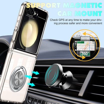 MagSafe Transparent PC Folding Phone Case with Ring Holder, For Samsung Galaxy Z Flip6 / Flip7 FE, For Samsung Galaxy Z Flip5 5G, For Samsung Galaxy Z Flip4 5G, For Samsung Galaxy Z Flip3 5G