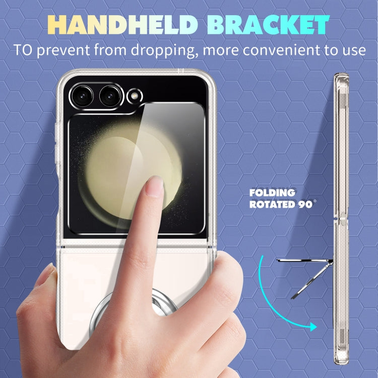 MagSafe Transparent PC Folding Phone Case with Ring Holder, For Samsung Galaxy Z Flip6 / Flip7 FE, For Samsung Galaxy Z Flip5 5G, For Samsung Galaxy Z Flip4 5G, For Samsung Galaxy Z Flip3 5G