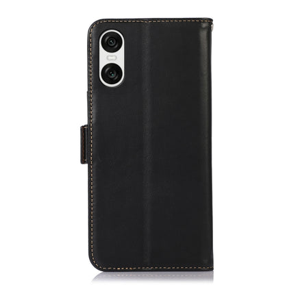 Magnetic Crazy Horse Texture Genuine Leather RFID Phone Case