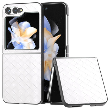 Black Frame Woven Texture PU Phone Case, For Samsung Galaxy Z Flip6 / Flip7 FE, For Samsung Galaxy Z Fold6